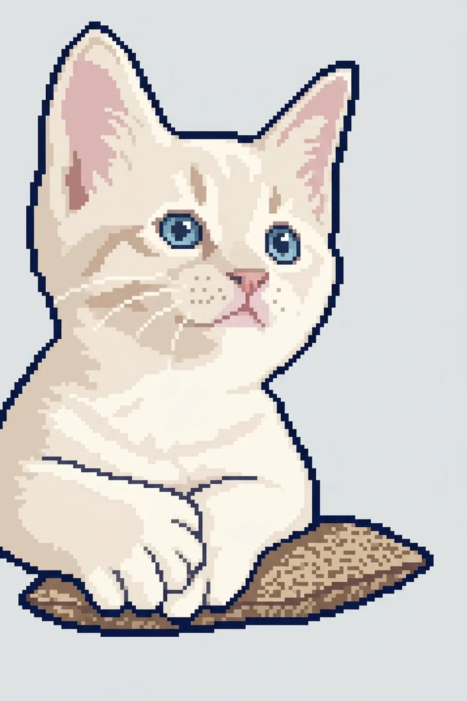 Matching kitten redrawn as pixel art in the NanoPic example