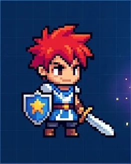Red-haired warrior concept in the Sprite Flow illustration
