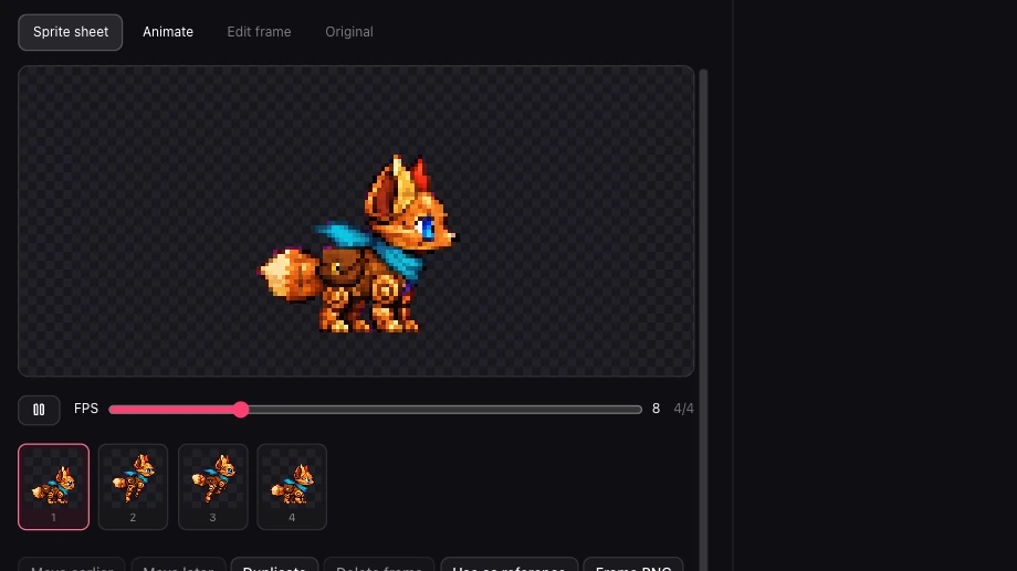 Real animation preview and playback controls